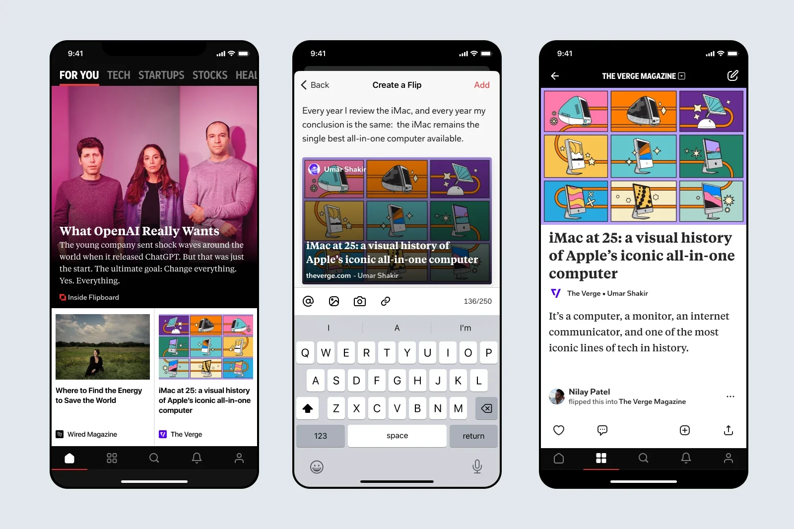 Flipboard mobile app designs